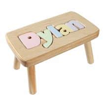 Alternate image Personalized Children's Wooden Puzzle Stool - 9-12 Letters
