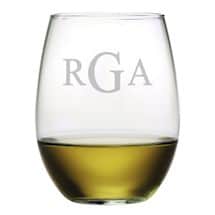 Alternate image Personalized Monogram Stemless Wine Glasses - Set of 4