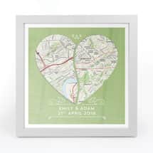 Alternate image Personalized Joined Hearts Framed Map Print