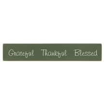 Alternate image Grateful Thankful Blessed Wood Plaque