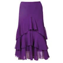 Alternate image Women's Ruffled Purple Skirt - Asymmetrical Tiered Broom Style