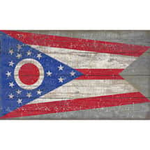 Alternate image Wooden State Flag Sign Printed on Slatted Wood - All 50 States
