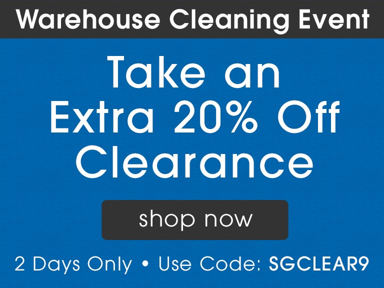 Extra 20% off Clearance with code SGCLEAR9. Shop Clearance!