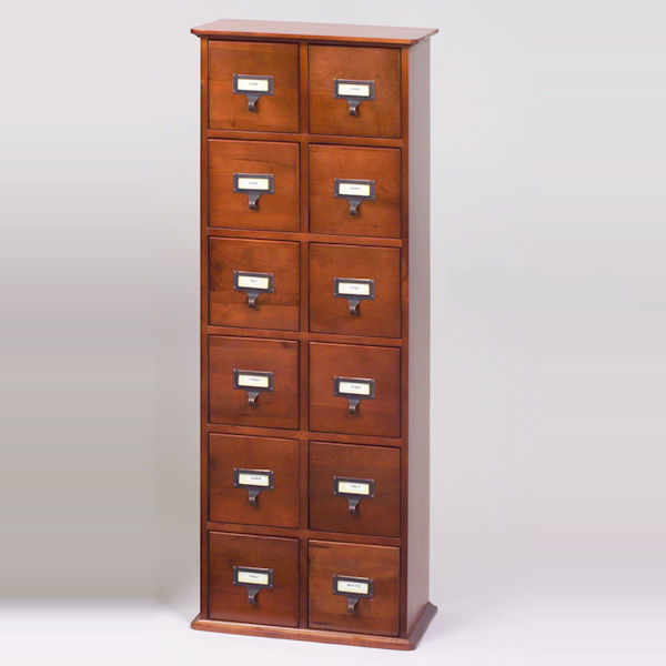 Product image for Library CD Storage Cabinet - 12 Drawers