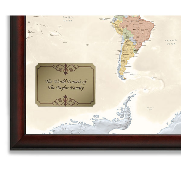Product image for Personalized World Traveler Map Set Framed with Pins