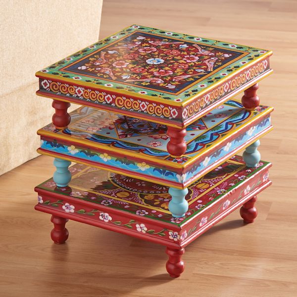 Product image for Handpainted Indian Stacking Table