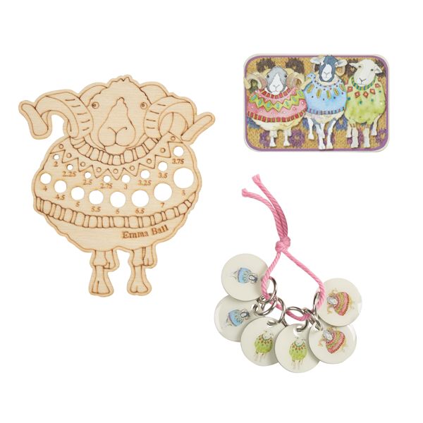 Product image for Sheep Knitting Needle Gauge and Stitch Markers Set