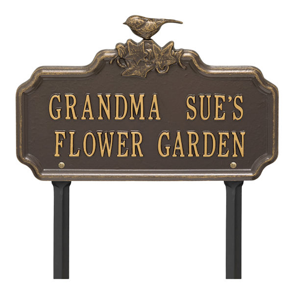 Product image for Personalized Chickadee and Ivy Lawn Sign