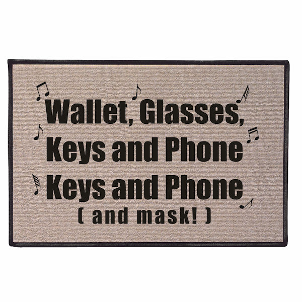 Product image for Wallet, Glasses, Keys, and Phone (and Mask!) Doormat