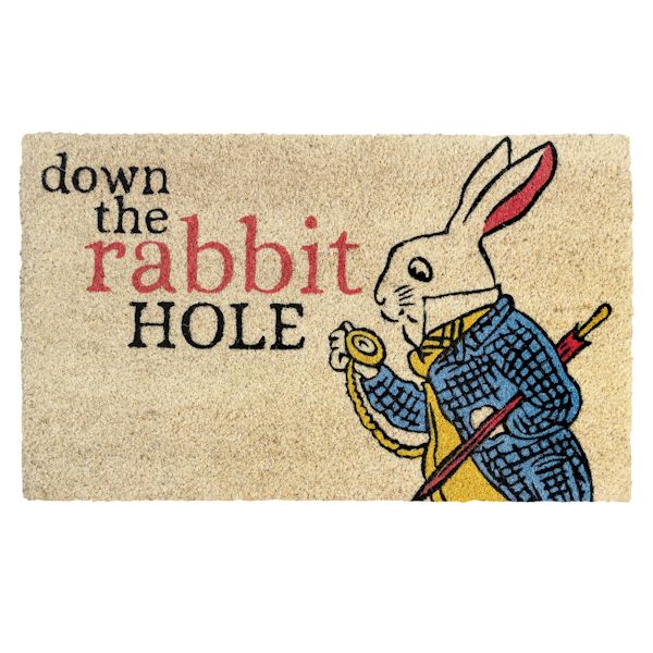 Product image for White Rabbit Down the Rabbit Hole Doormat