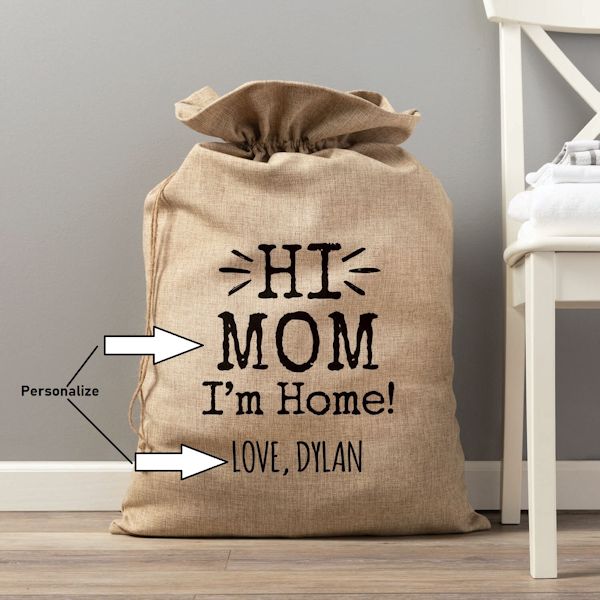 Product image for Personalized Hi I'm Home Laundry Bag