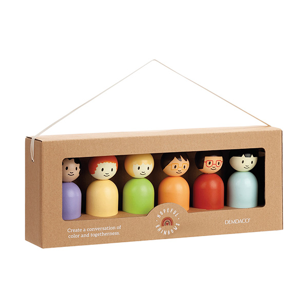Product image for Hopeful Rainbows Wooden Dolls and Book Set