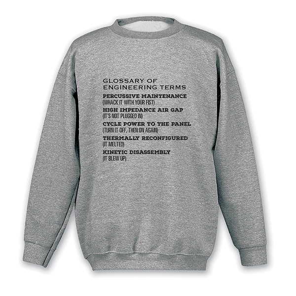 Product image for Glossary of Engineering Terms T-Shirt or Sweatshirt