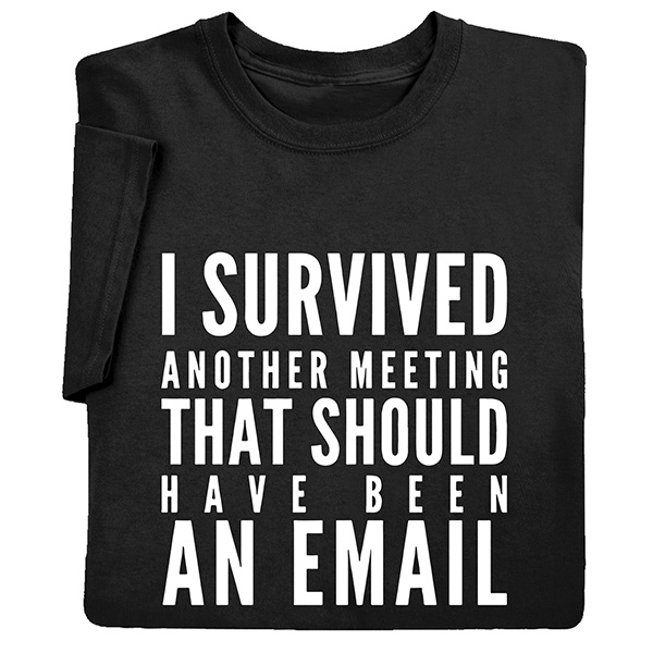 Product image for I Survived Another Meeting That Should Have Been an Email T-Shirt or Sweatshirt