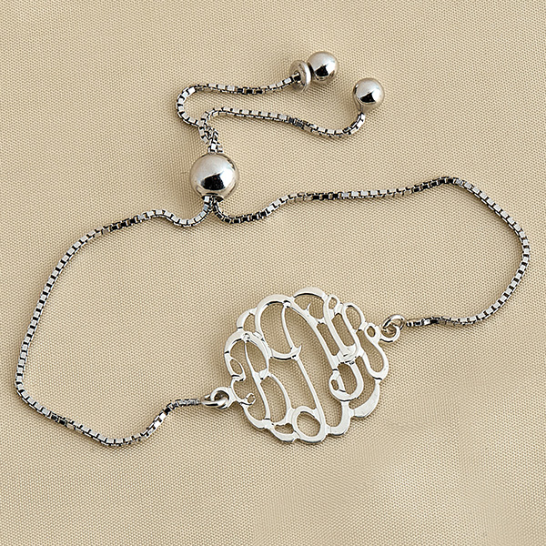 Product image for Sterling Silver Monogram Bracelet - Script