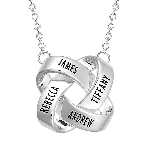 Product image for Personalized Interlocking Rings Pendant