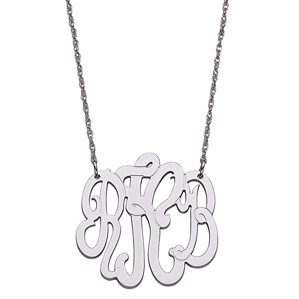 Product image for Sterling Silver 3 Initial Monogram Necklace