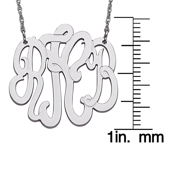 Product image for Sterling Silver 3 Initial Monogram Necklace