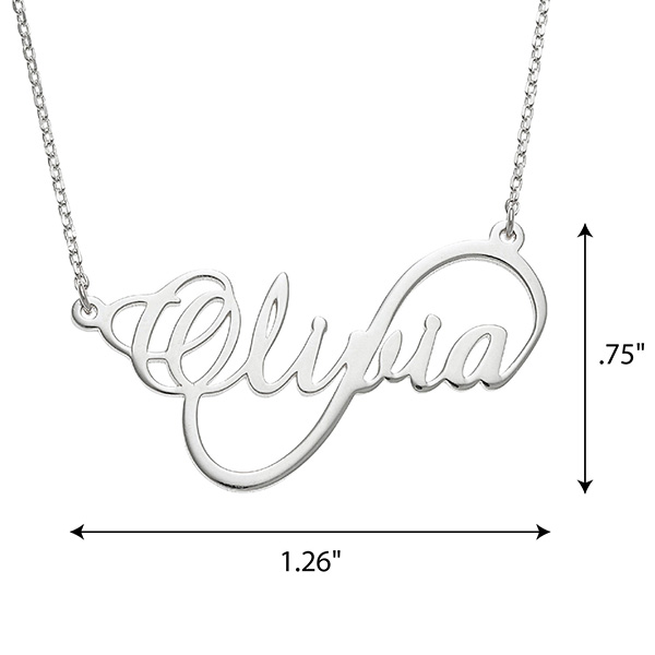 Product image for Sterling Silver Script Name Infinity Necklace