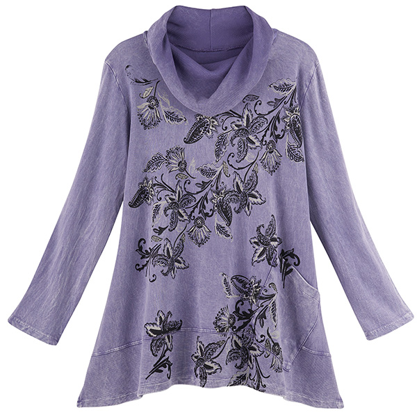 Product image for Paisley Cowl-Neck Tunic