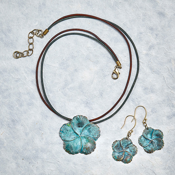 Product image for Verdigris Pansy Necklace