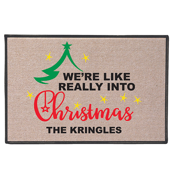 Personalized Really Into Christmas Doormat.
