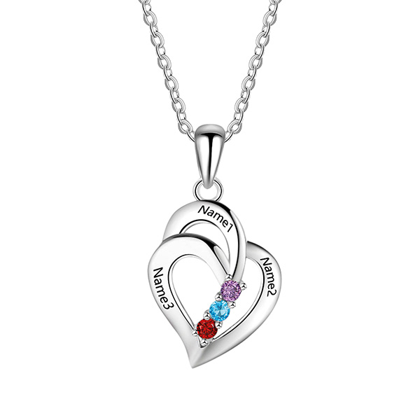 Claddagh Diamond & May Birthstone Heart Necklace in Solid Sterling Sil |  Takar Jewelry