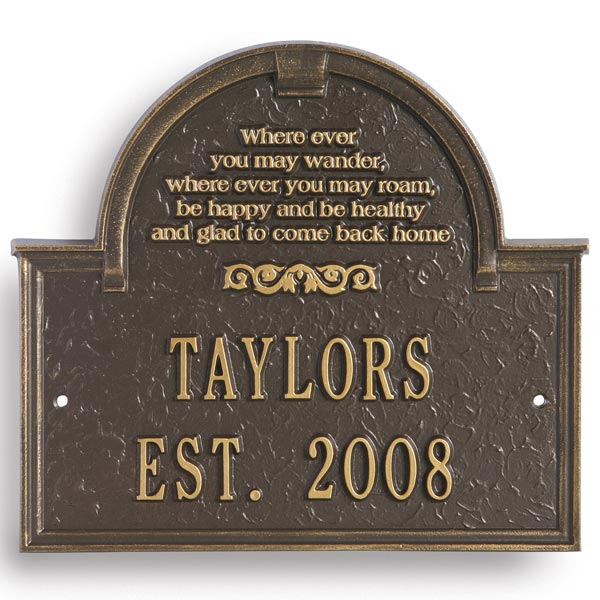 Product image for Personalized Wherever You May Wander House Plaque