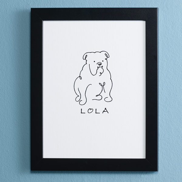 Product image for Personalized And Framed Dog Line Drawing