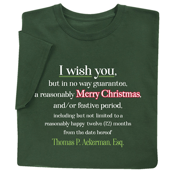 Personalized A Very Legal Christmas T-Shirt or Sweatshirt.