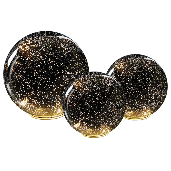 Product image for Lighted Mercury Glass Spheres - Set of Three (One Large and Two Small)