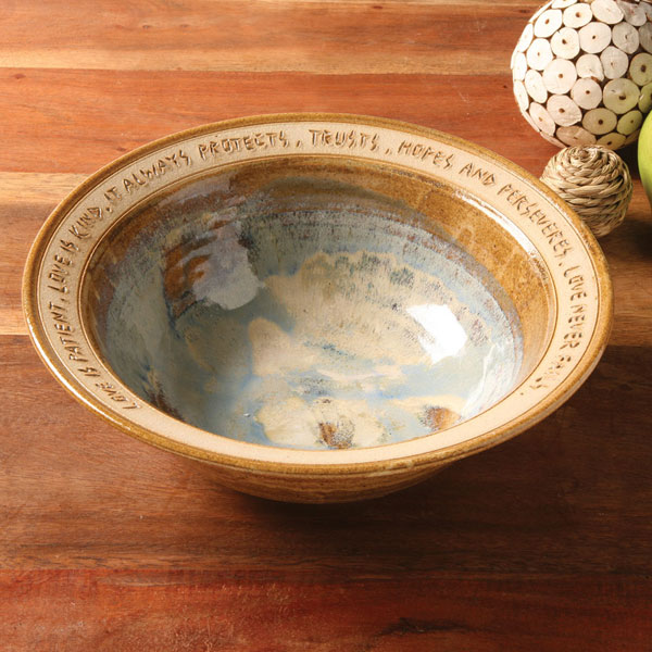Product image for Love Is Patient Artist-Made Stonewear Wedding Bowl