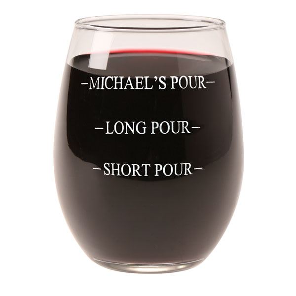Product image for Personalized Pour Wine Glass - Stemless