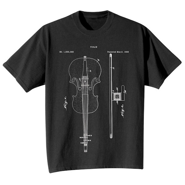 Product image for Vintage Patent Drawing Shirts - Violin