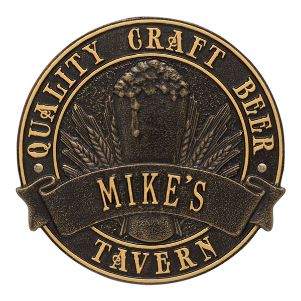 Product image for Personalized Quality Craft Beer Tavern Plaque