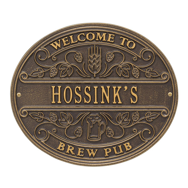Product image for Personalized Brew Pub Welcome Plaque