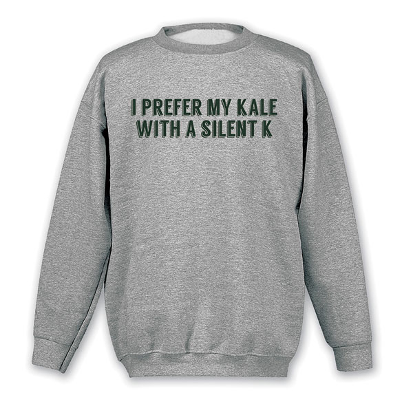 Product image for 'I Prefer My Kale with a Silent K' - Ale Beer T-Shirt or Sweatshirt