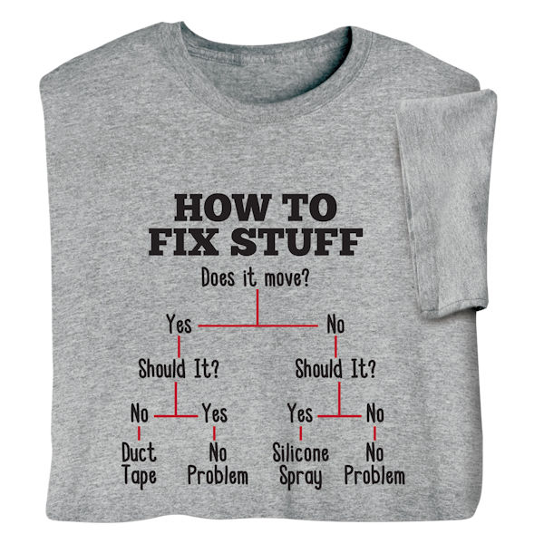 Product image for How to Fix Stuff T-Shirt or Sweatshirt 
