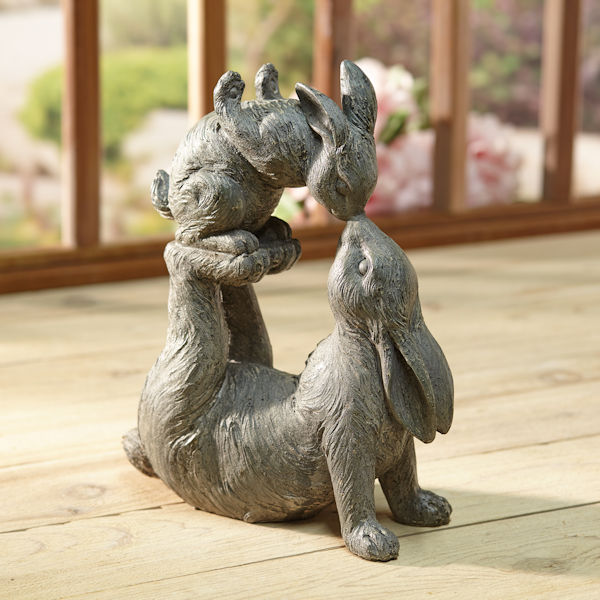 Product image for Kissing Rabbits Garden Sculpture