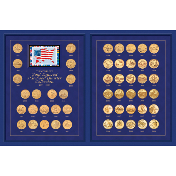 Product image for The Complete Gold-Layered Statehood Quarter Collection 1999-2008