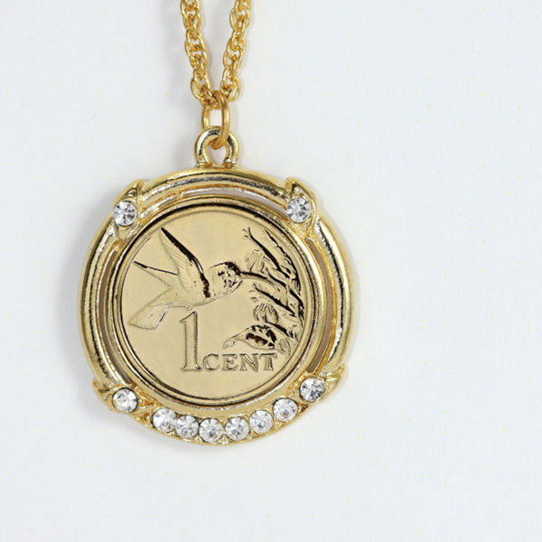 Product image for Gold -Layered Hummingbird Coin Pendant