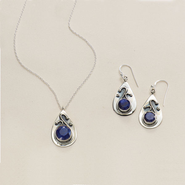 Product image for Ruby & Sapphire Swirl Earrings 
