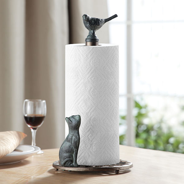 Product image for Cat and Bird Paper Towel Holder