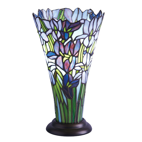 Product image for Stained Glass Irises Accent Lamp 