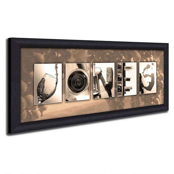 Product image for Personalized Wine Letters Framed Canvas