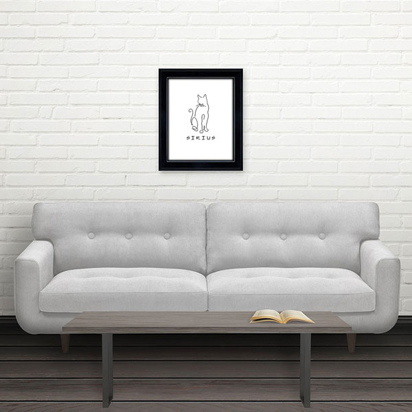 Product image for Personalized Framed Cat Line Drawing