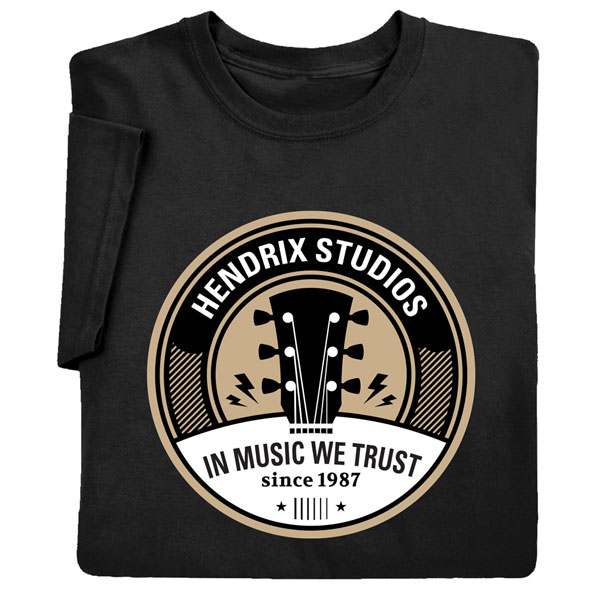 Product image for Personalized 'Your Name' In Music We Trust T-Shirt or Sweatshirt