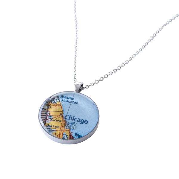 Product image for Custom Map 1' Pendant Necklace