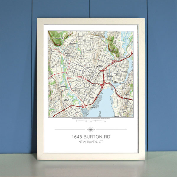 Product image for Personalized My Home in the Center Framed Map Print