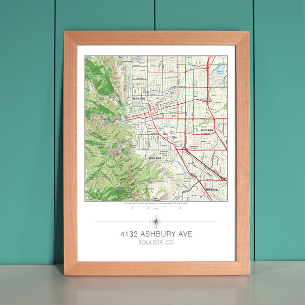 Product image for Personalized My Home in the Center Framed Map Print